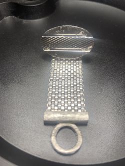 Silver Tone Mesh Wrap Cufflink Single