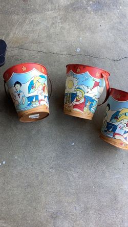 Vintage Ohio  art company sand pail  new 8 inch  tall