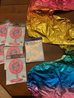 5th Birthday party foil balloons