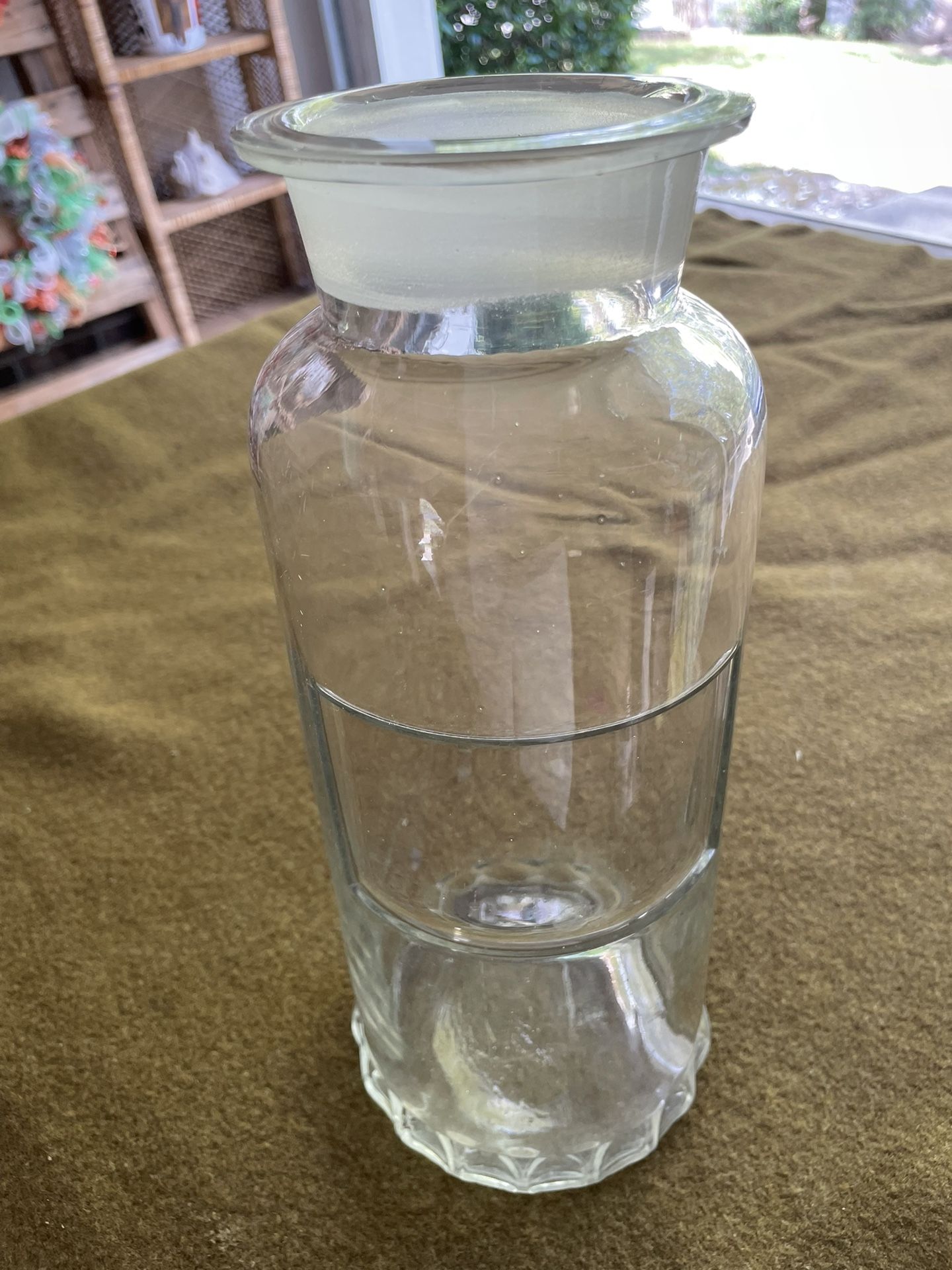 Vintage Drug Store Apothecary Jar Clear Glass No lid