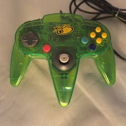 Rare MAD CATZ Lime Green Transparent Nintendo 64 Controller 
