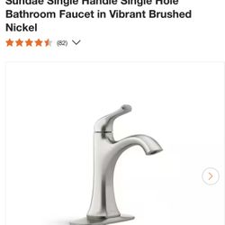 KOHLER Sundae Single Handle Single Hole Bathroom Faucet in Vibrant Brushed Nickel