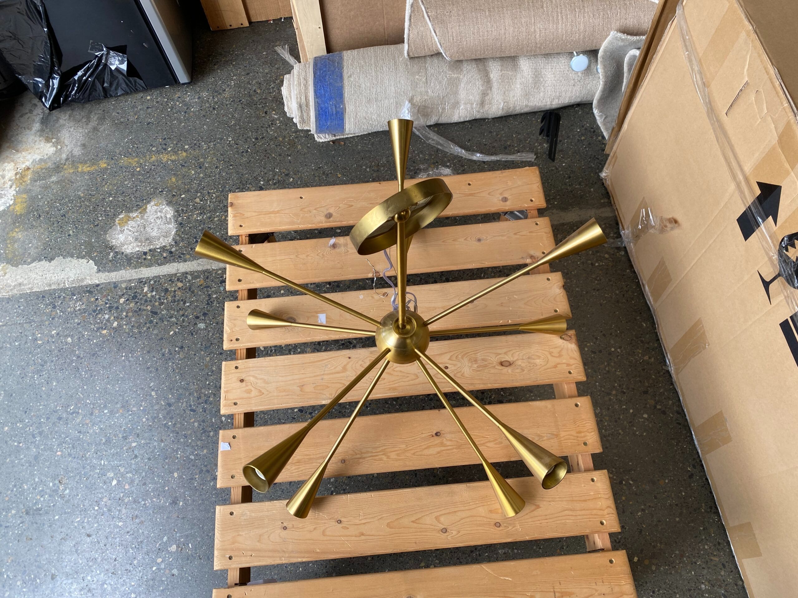 Modern Brass Starburst Light Fixture