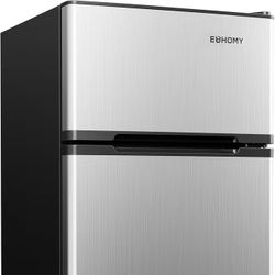 EUHOMY Mini Fridge with Freezer