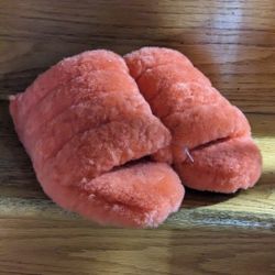 Ugg Fuzzy Orange Women Slides Size 8