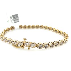 10KT Yellow Gold 7 1/4 Diamond Tennis Bracelet 8.30g 1.8CTW 164311
