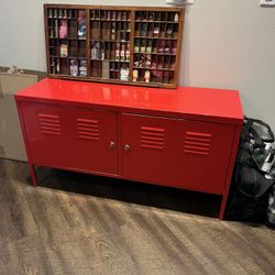 Hallway Red Locker Storage 