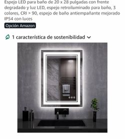 LED Backlit Bathroom Mirror 20x28 Inch