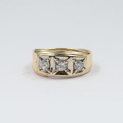 3 Diamond Star Set Chunky Ring