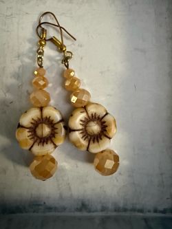 Beaded Flower Drop Earrings