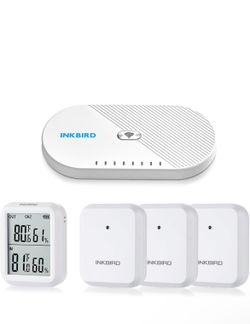 INKBIRD WiFi Hygrometer Thermometer Sensor 3 Pack with WiFi Gateway, Indoor Outdoor Smart Temperature Humidity Monitor with Remote App Notification Al