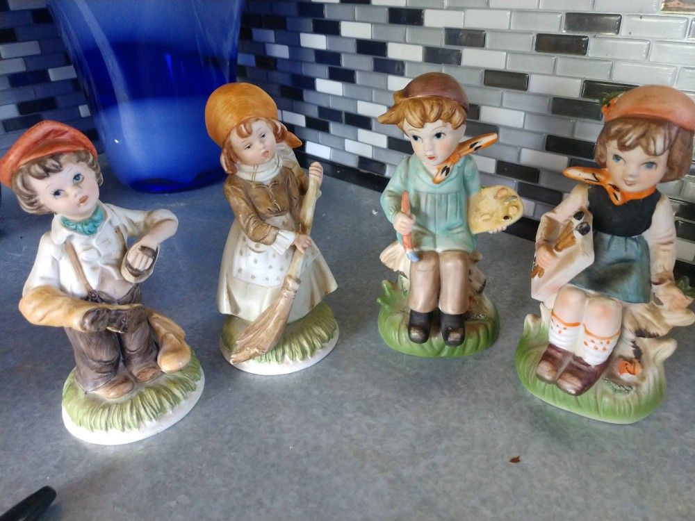 Four Rare Antique Statues Made In Italy