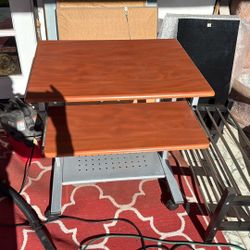 Basic Work Desk With Slide Out Computer Keyboard