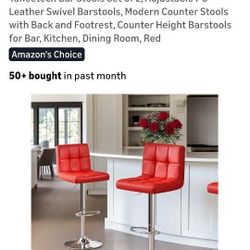 🔥 HOT DEAL: Set of 2 Modern Red Bar Stools (Brand New In The Box! Original Price $89.99 + CA Sales TAX) 🔥
