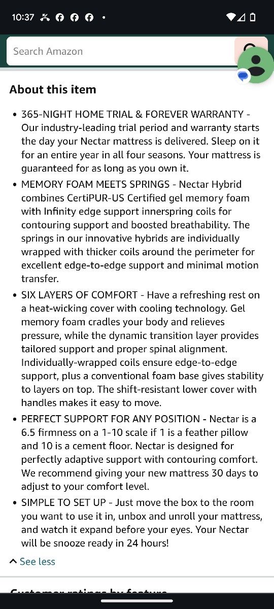 XL/ Twin Mattress Like New