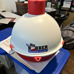 The Big Bobber Floating Cooler, Outdoors Floating Ice Chest, Portable Drifter Cooler, Keeps Drinks Cold, Beverage Cooler, White/Red