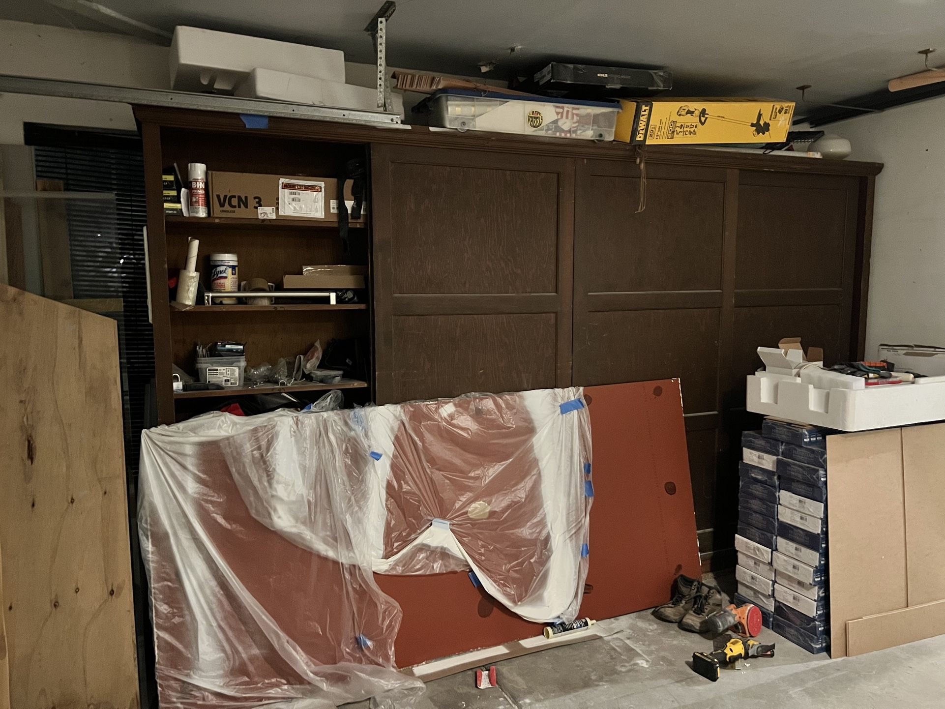 $3k Real Wood Sliding Closing Doors 12FT Garage Storage Dresser Wide Cabinets Cabinetry