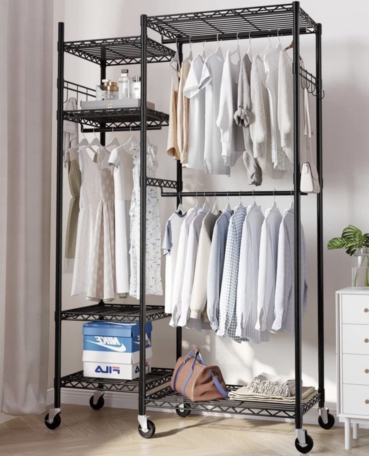 Six Shelf Multi Use Garment Rack
