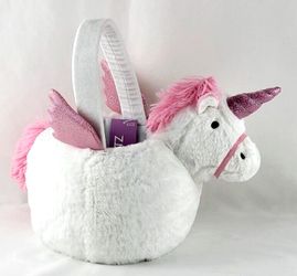 Unicorn Plush Halloween Easter Basket Candy Bucket Trick or Treat
