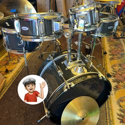 🔥 Kids 5 Piece Drum Set Complete! Drums