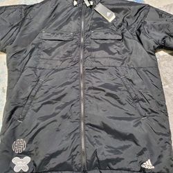 Adidas James Harden Parka ￼Black Men’s Size Large Jacket Full Zip￼ ￼HB5422 $180