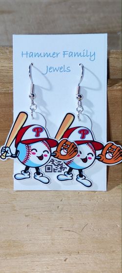 Phillies Fan Art Earrings 