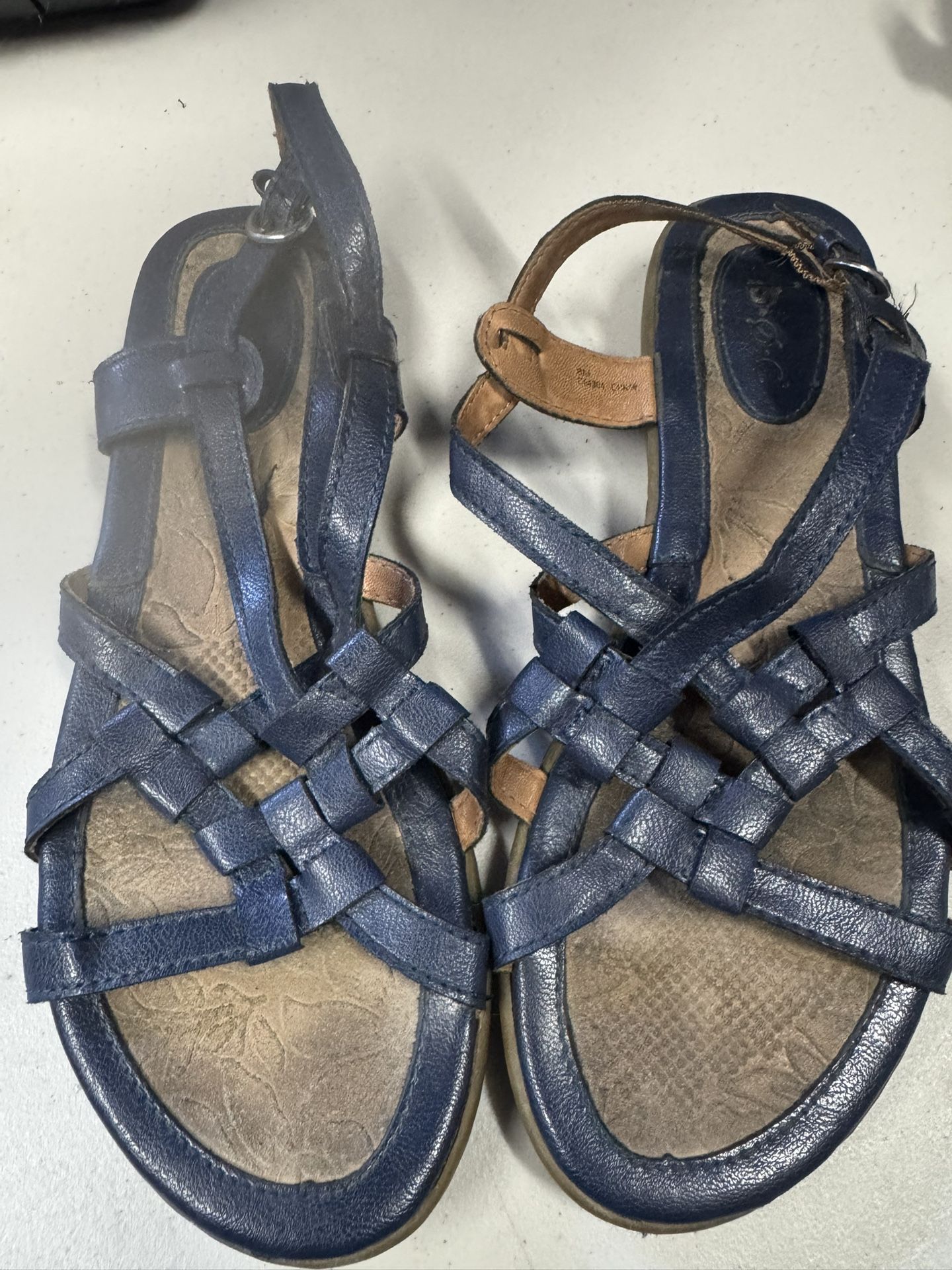 Navy blue sandals 8 W