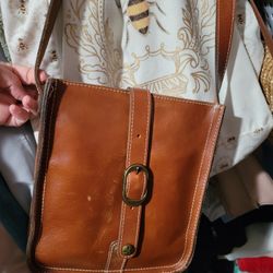 Brown Leather Crossbody $35