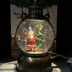 Snow Globe Christmas Lantern With Snow And Music 