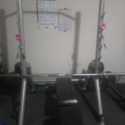 Squat Rack with Weights