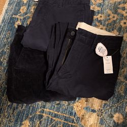 3 Boys Size 16 GAP Uniform Navy Blue Pants New With Tags