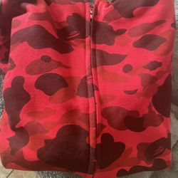Red Camo Bape Jacket 