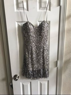 Cocktail dress, New, silver grey, Size 2