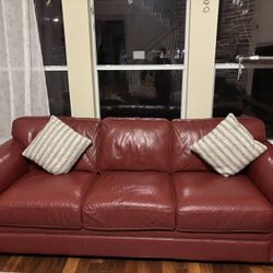 throw away price: Macy's genuine leather sofa 