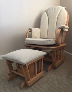 Wooden SHERMAG Glider with Ottoman