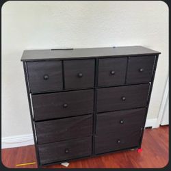 10-Drawer Black Fabric Dresser – Lightweight & Spacious
