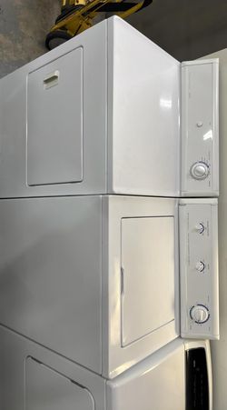 Frigidaire Stacked Washer Dryer – Top Load Agitator, 27 in, White