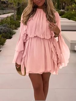 Baby pink chiffon dress