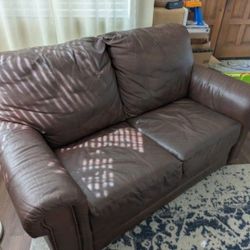 Free All Leather Loveseat 