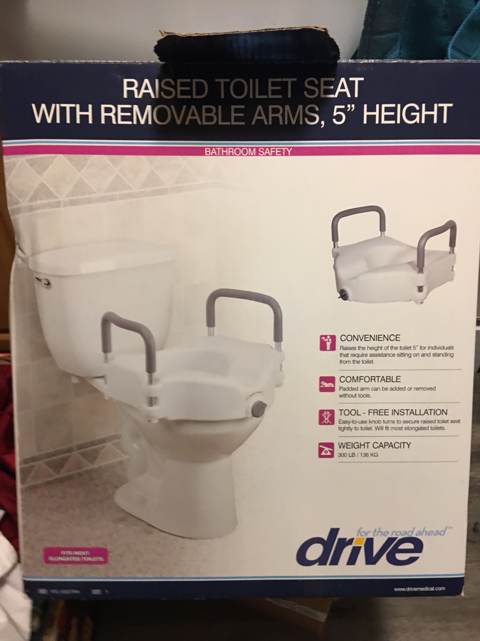 Raised Toilet Seat With Handles