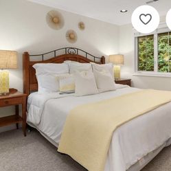 King Bed Frame, Nightstands, And Lamps