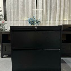 Lateral File Cabinet 2 Drawer, Metal 2 Drawer Filing Cabinet with Lock for Home Office, Locking File Cabinet for Letter/Legal/F4/A4 Size Hanging Files