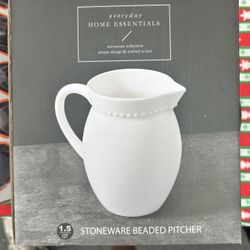 Stoneware Beaded Pitcher 