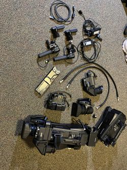 2× Panasonic AG-HPX600P HD Broadcast Cameras + Fujinon Lenses & Accessories