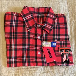 Foco Collegiate Flannel Shirt Texas Tech Size Small