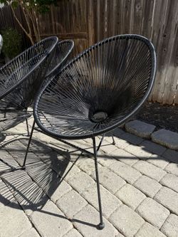 4 Black Acapulco Outdoor Patio Chairs