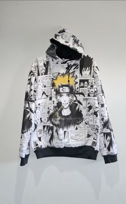 Naruto Manga Print Pullover Hoodie Size M/L
