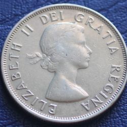 1953 Canada Queen Elizabeth 50c Silver Coin