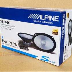 Alpine Car Speakers Set S-Series 6x9 Inch Component Speaker System 269 Watts S2-S69C 🚨 Payment Options Available 🚨 No Credit Needed 🚨 