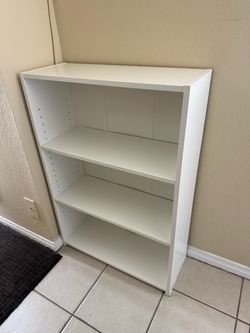 White book shelf